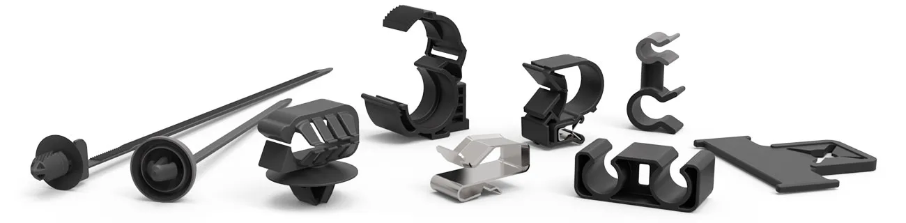 Cable straps, Tube holders, cable clips and spacers