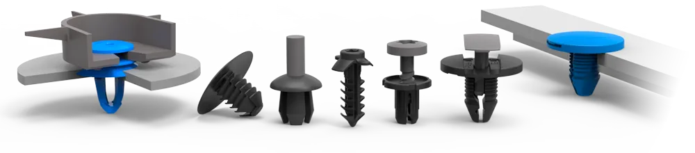 Dart clips, Push rivets and pins