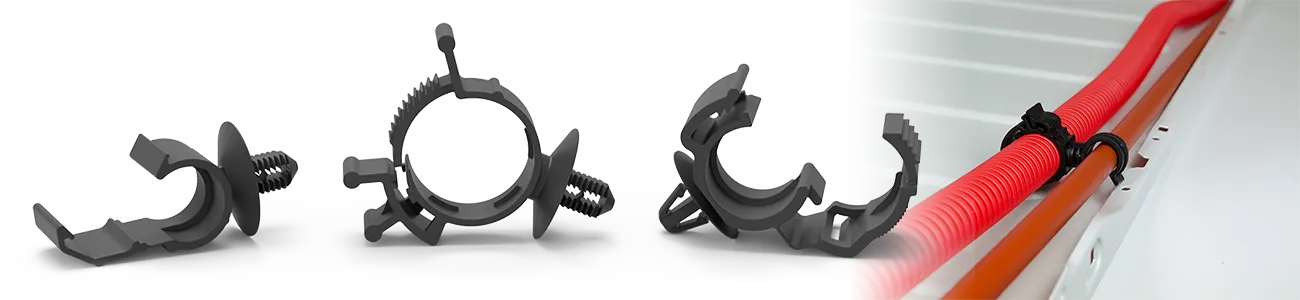 Corrugated hose clips