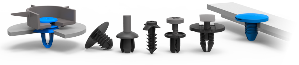 Dart clips, Push rivets and pins Dart clips, Push rivets and pins